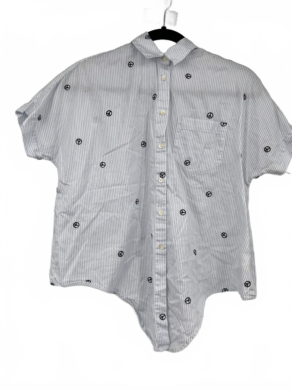 Madewell White Black Striped Button-Up Shirt | Womens XS